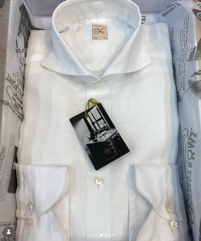 Luxury linen shirts at Demain menswear Reading
